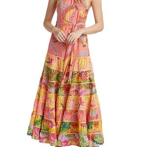 Farm Rio Mixed Print Tiered Maxi Dress